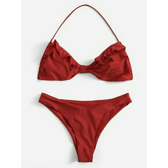 🔥FINAL SALE🔥 Ruffle Front Halted Bikini Set - Picture 3 of 8